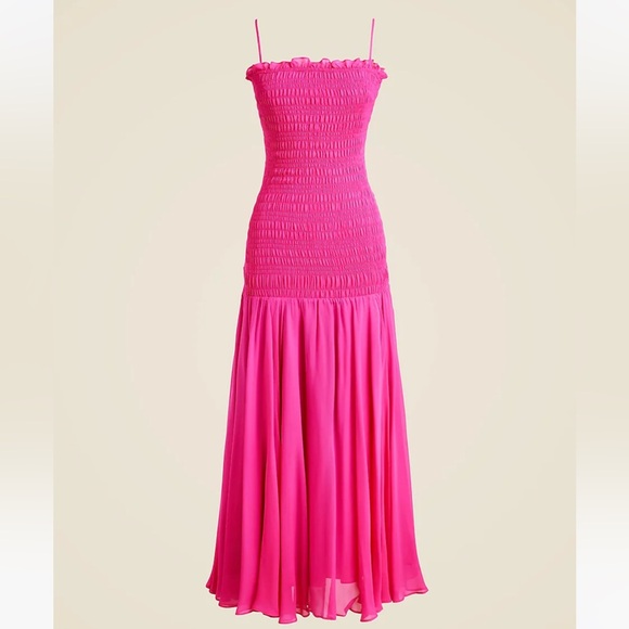 Jcrew Collection smocked chiffon dress - Picture 1 of 6